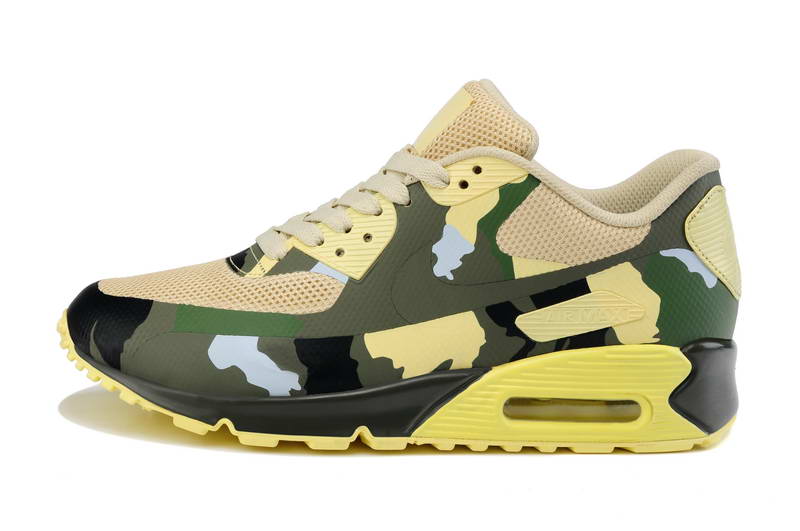 Nike Air Max 90 Chaussures Hommes bandes preenregistrees Vert Jaune (1)